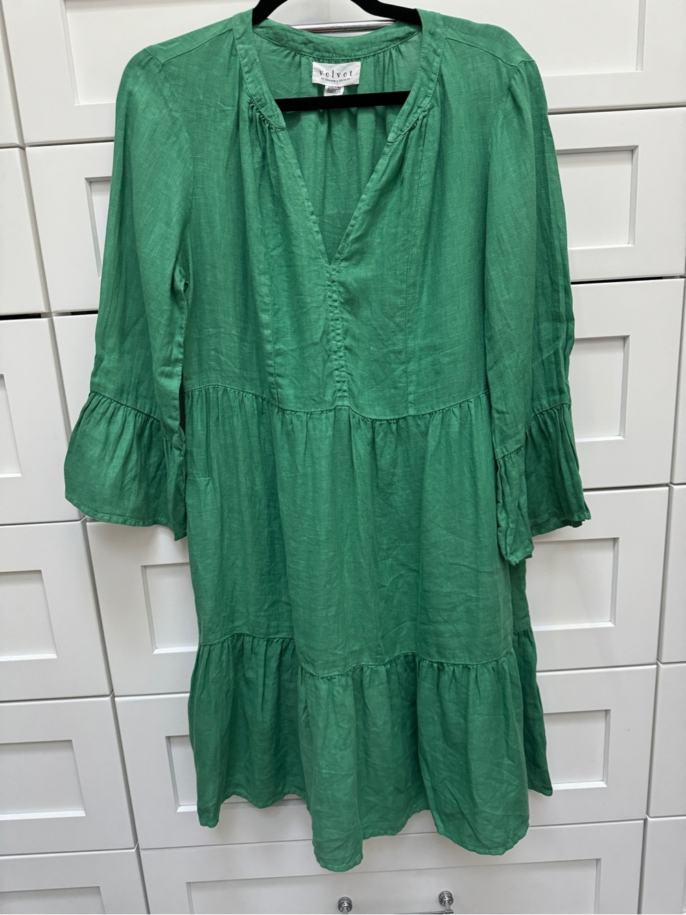 Velvet by Graham & Spencer Emerald Green V-Neck Top